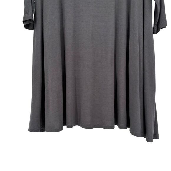 Umgee Round Neck 3/4 Sleeves Swing Dress Dark Gray Medium NWT - Picture 4 of 7